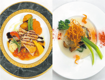 国際ホテル宇部「メイン+プチバイキング」メインを肉か魚から選択できます。